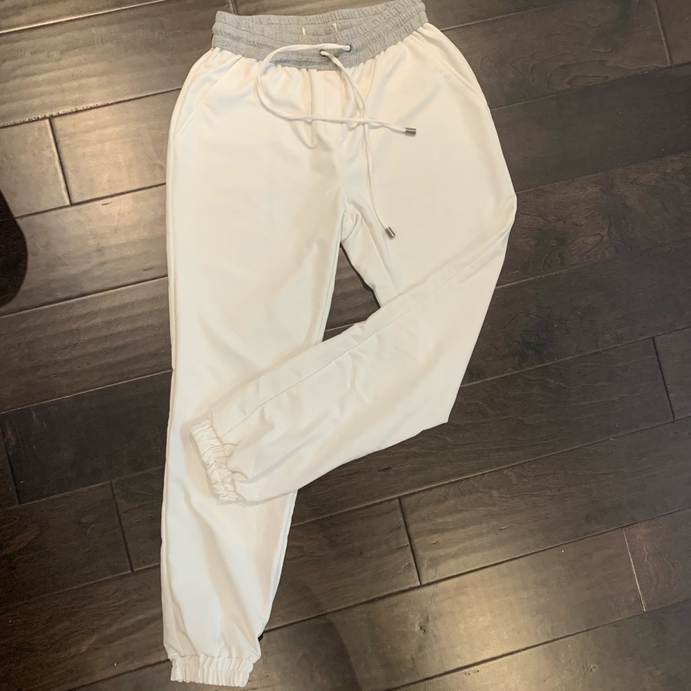 Dynamite White and Gray Joggers